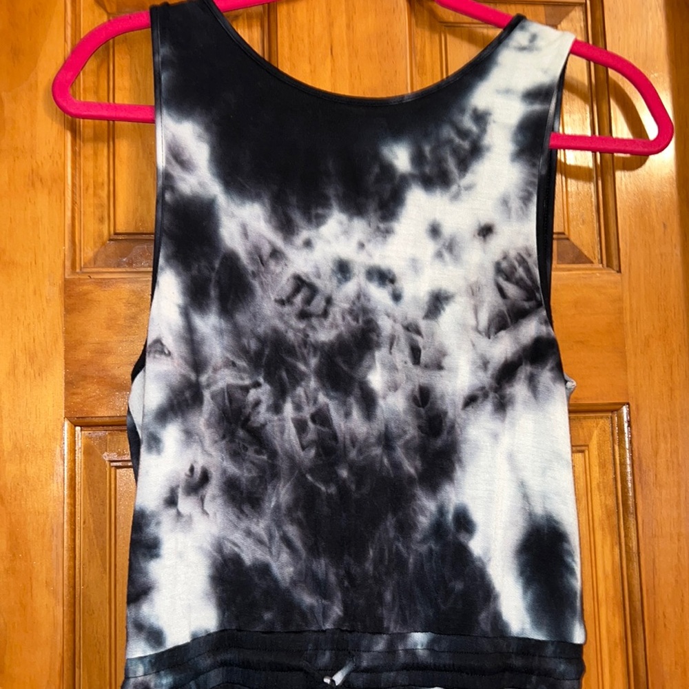 Tie dye drawstring jumpsuit